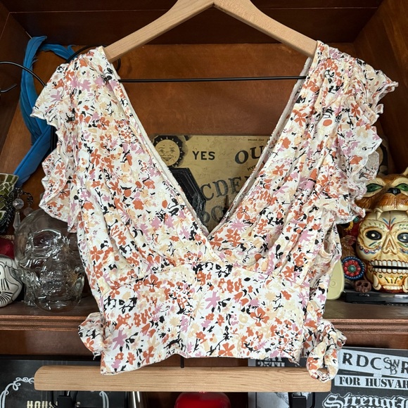 Free People - Pretty Daze Ivory Floral Print Two-Piece Dress - size medium - Picture 8 of 13